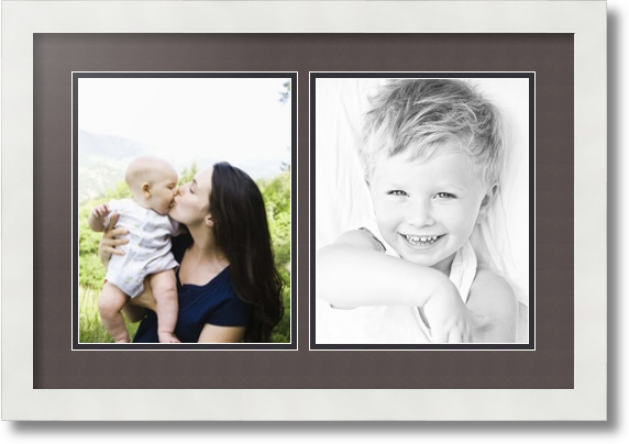 ArtToFrames Collage Mat Picture Photo Frame 2 8x10" Openings in Satin White 36