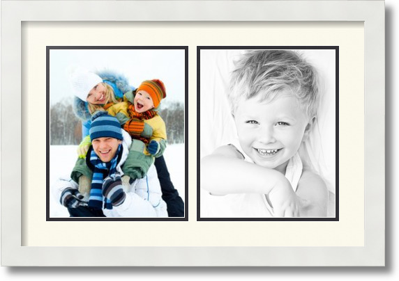 ArtToFrames Collage Mat Picture Photo Frame 2 8x10" Openings in Satin White 36