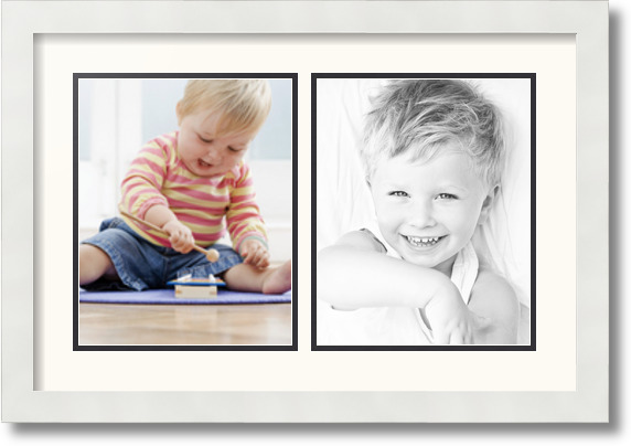 ArtToFrames Collage Mat Picture Photo Frame 2 8x10" Openings in Satin White 36