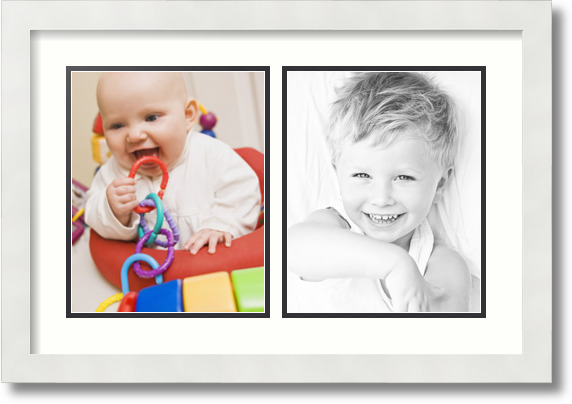 ArtToFrames Collage Mat Picture Photo Frame 2 8x10" Openings in Satin White 36