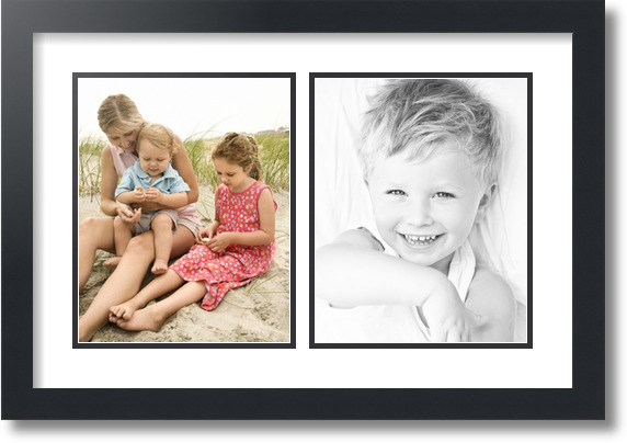 ArtToFrames Collage Mat Picture Photo Frame 2 8x10" Openings in Satin Black 36