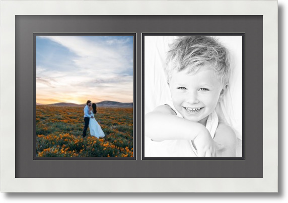 ArtToFrames Collage Mat Picture Photo Frame 2 8x10" Openings in Satin White 36