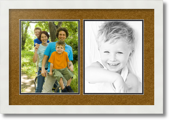 ArtToFrames Collage Mat Picture Photo Frame 2 8x10" Openings in Satin White 36