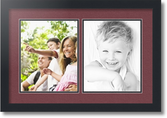 ArtToFrames Collage Mat Picture Photo Frame 2 8x10" Openings in Satin Black 36