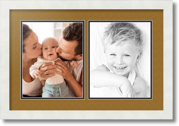 ArtToFrames Collage Mat Picture Photo Frame 2 8x10" Openings in Satin White 36