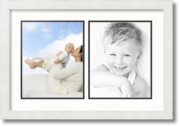 ArtToFrames Collage Mat Picture Photo Frame 2 8x10" Openings in Satin White 36