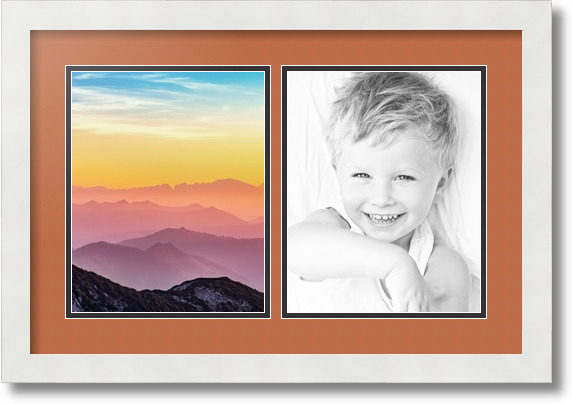 ArtToFrames Collage Mat Picture Photo Frame 2 8x10" Openings in Satin White 36