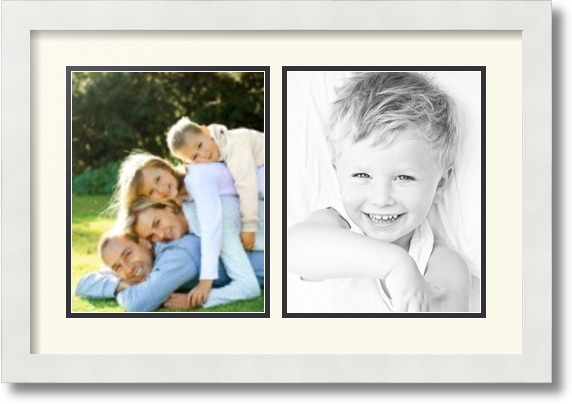 ArtToFrames Collage Mat Picture Photo Frame 2 8x10" Openings in Satin White 36