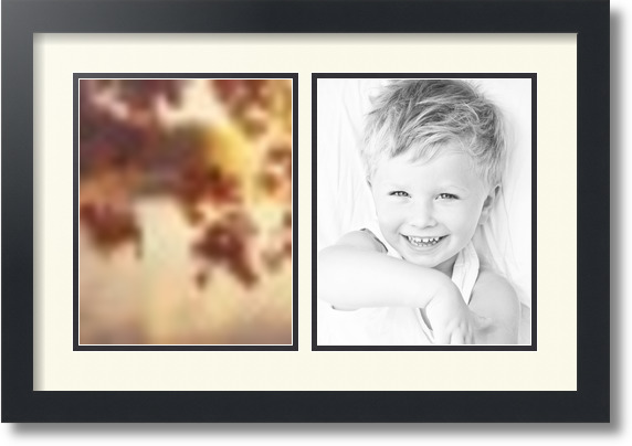 ArtToFrames Collage Mat Picture Photo Frame 2 8x10" Openings in Satin Black 36