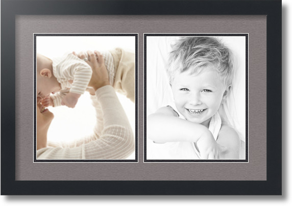 ArtToFrames Collage Mat Picture Photo Frame 2 8x10" Openings in Satin Black 36