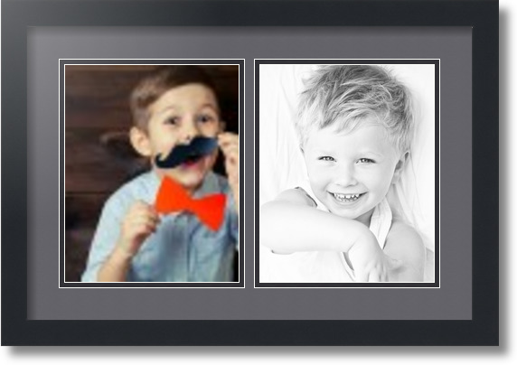 ArtToFrames Collage Mat Picture Photo Frame 2 8x10" Openings in Satin Black 36