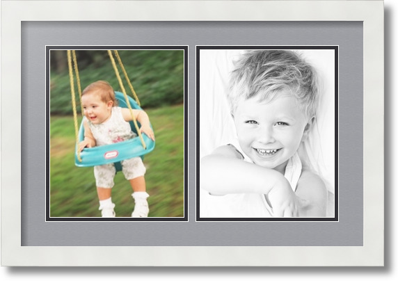 ArtToFrames Collage Mat Picture Photo Frame 2 8x10" Openings in Satin White 36