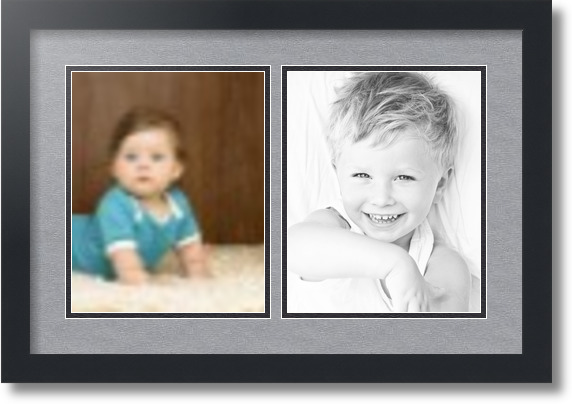 ArtToFrames Collage Mat Picture Photo Frame 2 8x10" Openings in Satin Black 36