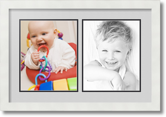 ArtToFrames Collage Mat Picture Photo Frame 2 8x10" Openings in Satin White 36