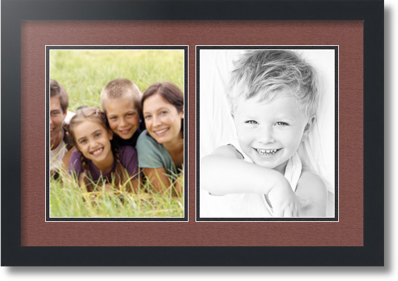 ArtToFrames Collage Mat Picture Photo Frame 2 8x10" Openings in Satin Black 36