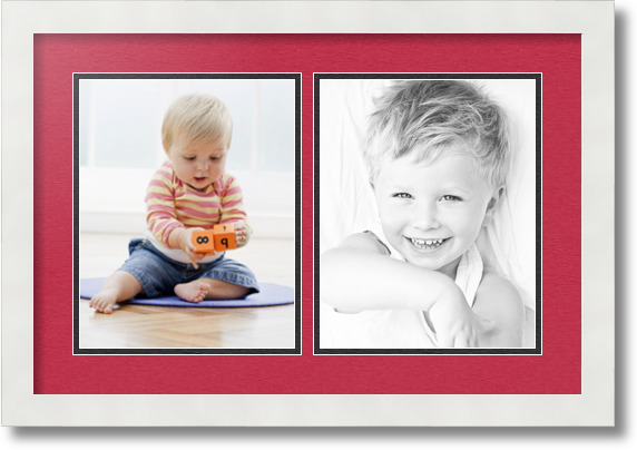 ArtToFrames Collage Mat Picture Photo Frame 2 8x10" Openings in Satin White 36