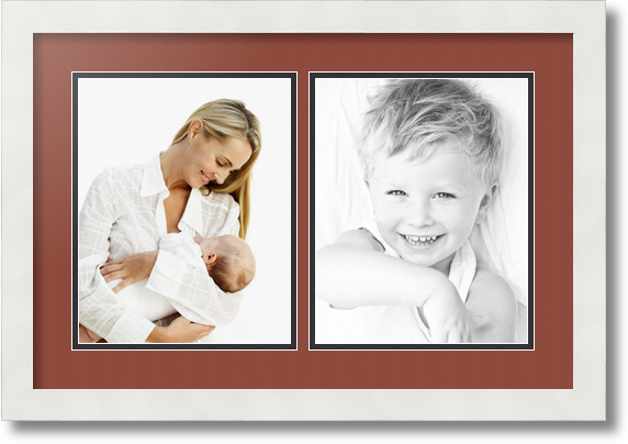 ArtToFrames Collage Mat Picture Photo Frame 2 8x10" Openings in Satin White 36