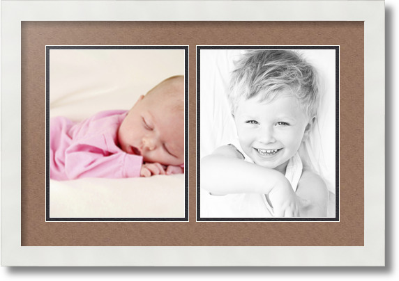 ArtToFrames Collage Mat Picture Photo Frame 2 8x10" Openings in Satin White 36 