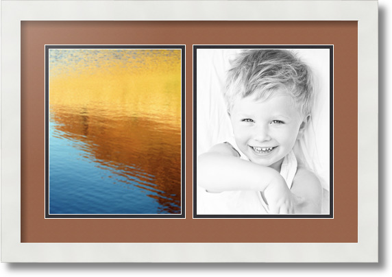 ArtToFrames Collage Mat Picture Photo Frame 2 8x10" Openings in Satin White 36