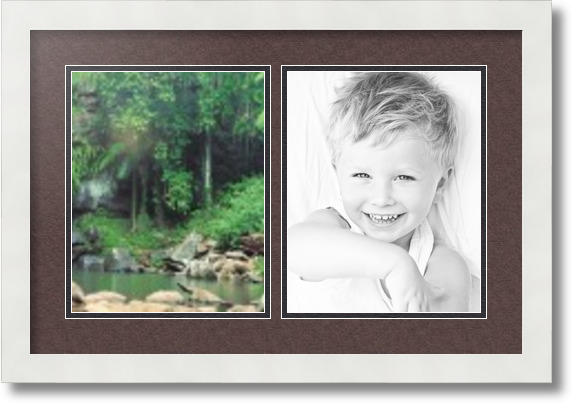 ArtToFrames Collage Mat Picture Photo Frame 2 8x10" Openings in Satin White 36