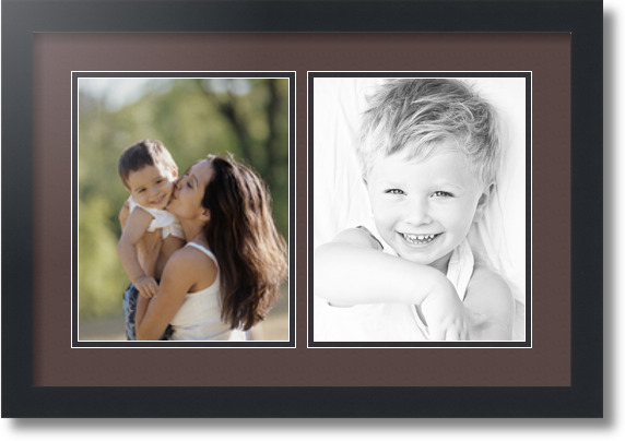 ArtToFrames Collage Mat Picture Photo Frame 2 8x10" Openings in Satin Black 36