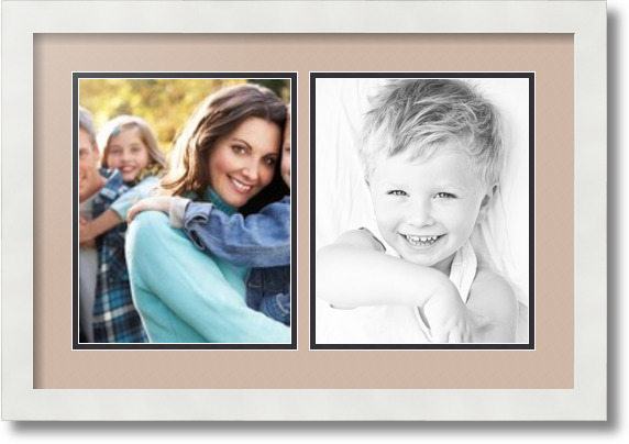 ArtToFrames Collage Mat Picture Photo Frame 2 8x10" Openings in Satin White 36