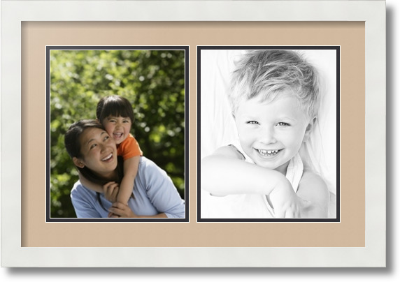 ArtToFrames Collage Mat Picture Photo Frame 2 8x10" Openings in Satin White 36