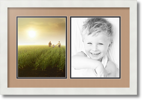 ArtToFrames Collage Mat Picture Photo Frame 2 8x10" Openings in Satin White 36