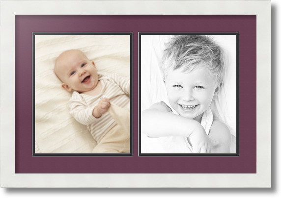 ArtToFrames Collage Mat Picture Photo Frame 2 8x10" Openings in Satin White 36