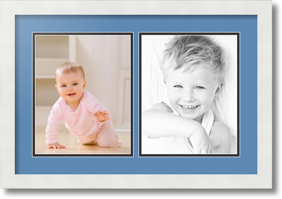 ArtToFrames Collage Mat Picture Photo Frame 2 8x10" Openings in Satin White 36