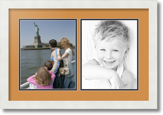 ArtToFrames Collage Mat Picture Photo Frame 2 8x10" Openings in Satin White 36