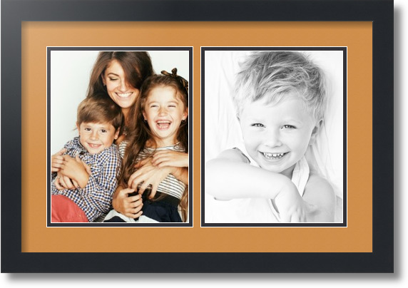 ArtToFrames Collage Mat Picture Photo Frame 2 8x10" Openings in Satin Black 36