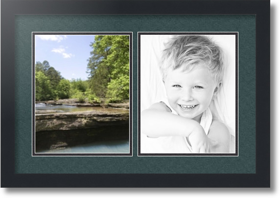 ArtToFrames Collage Mat Picture Photo Frame 2 8x10" Openings in Satin Black 36