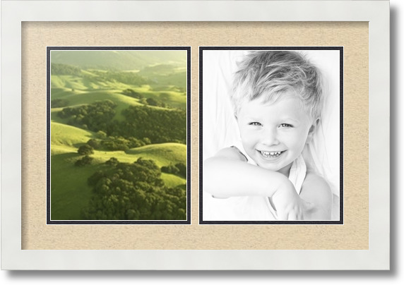 ArtToFrames Collage Mat Picture Photo Frame 2 8x10" Openings in Satin White 36