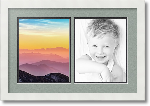 ArtToFrames Collage Mat Picture Photo Frame 2 8x10" Openings in Satin White 36