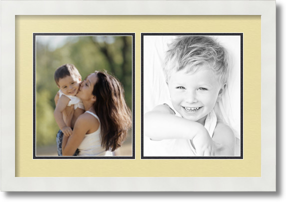 ArtToFrames Collage Mat Picture Photo Frame 2 8x10" Openings in Satin White 36