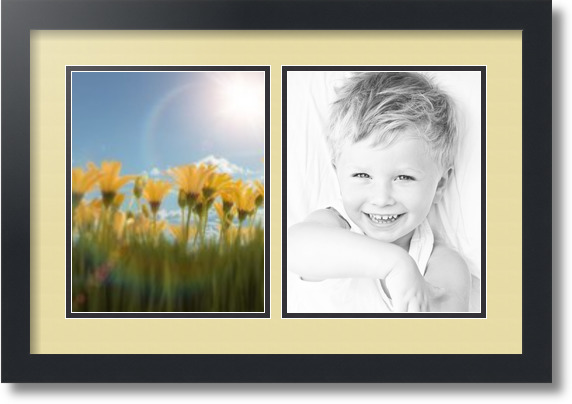 ArtToFrames Collage Mat Picture Photo Frame 2 8x10" Openings in Satin Black 36