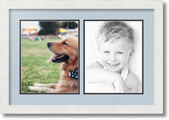 ArtToFrames Collage Mat Picture Photo Frame 2 8x10" Openings in Satin White 36