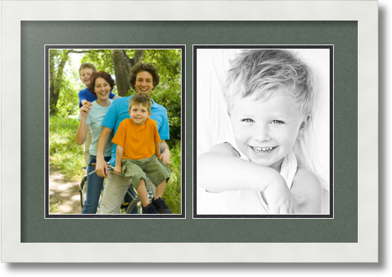 ArtToFrames Collage Mat Picture Photo Frame 2 8x10" Openings in Satin White 36