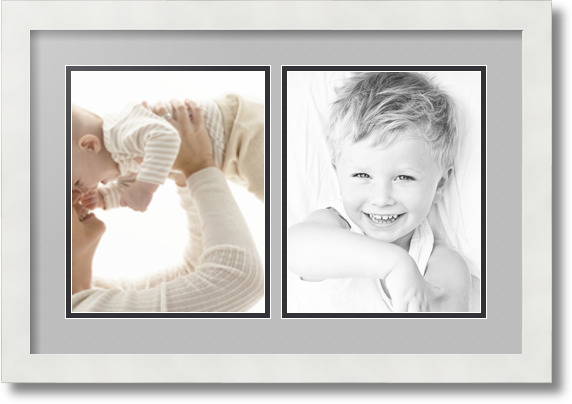 ArtToFrames Collage Mat Picture Photo Frame 2 8x10" Openings in Satin White 36