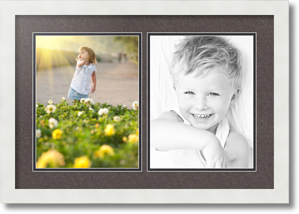 ArtToFrames Collage Mat Picture Photo Frame  2 8.5x11" Openings in Black 38