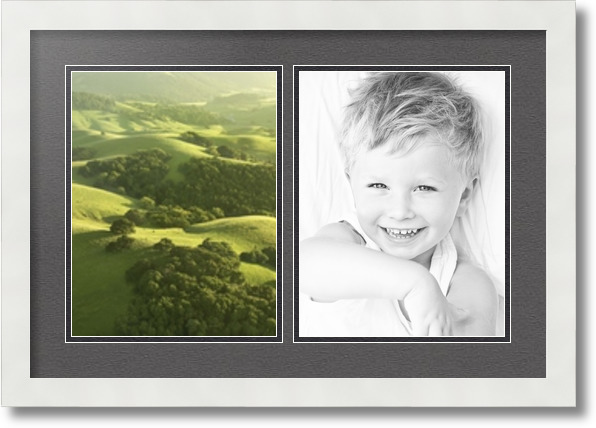 ArtToFrames Collage Mat Picture Photo Frame  2 8.5x11" Openings in Black 38