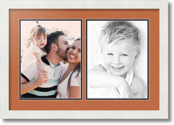 ArtToFrames Collage Mat Picture Photo Frame  2 8.5x11" Openings in Black 38