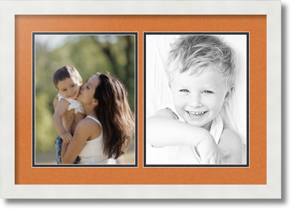 ArtToFrames Collage Mat Picture Photo Frame  2 8.5x11" Openings in Black 38