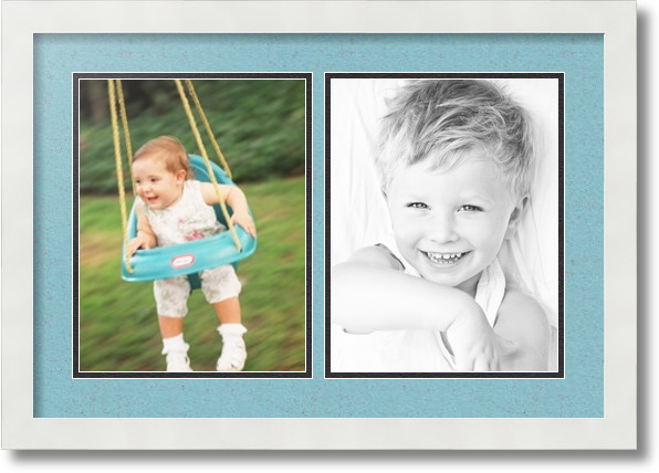 ArtToFrames Collage Mat Picture Photo Frame  2 8.5x11" Openings in Black 38