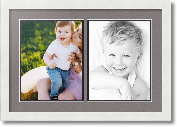 ArtToFrames Collage Mat Picture Photo Frame  2 8.5x11" Openings in Black 38