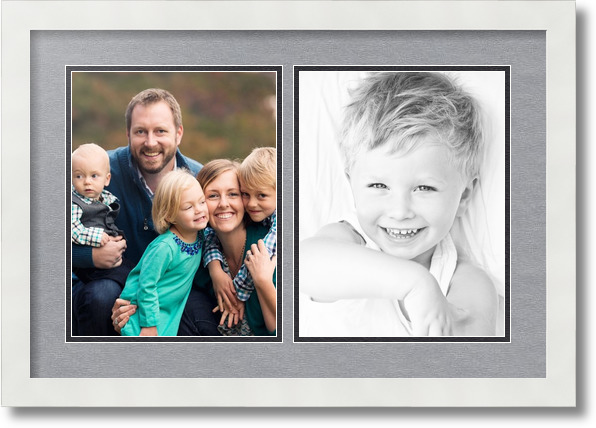 ArtToFrames Collage Mat Picture Photo Frame  2 8.5x11" Openings in Black 38