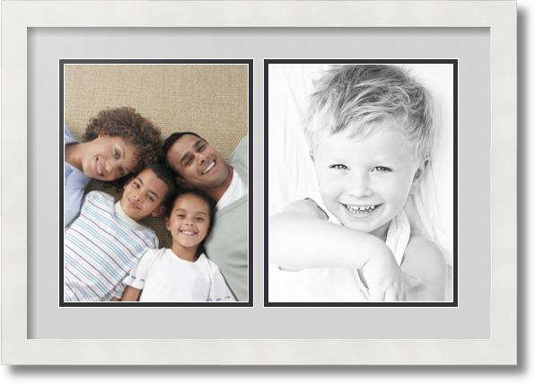 ArtToFrames Collage Mat Picture Photo Frame  2 8.5x11" Openings in Black 38