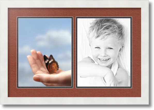 ArtToFrames Collage Mat Picture Photo Frame  2 8.5x11" Openings in Black 38