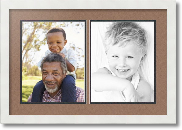 ArtToFrames Collage Mat Picture Photo Frame  2 8.5x11" Openings in Black 38